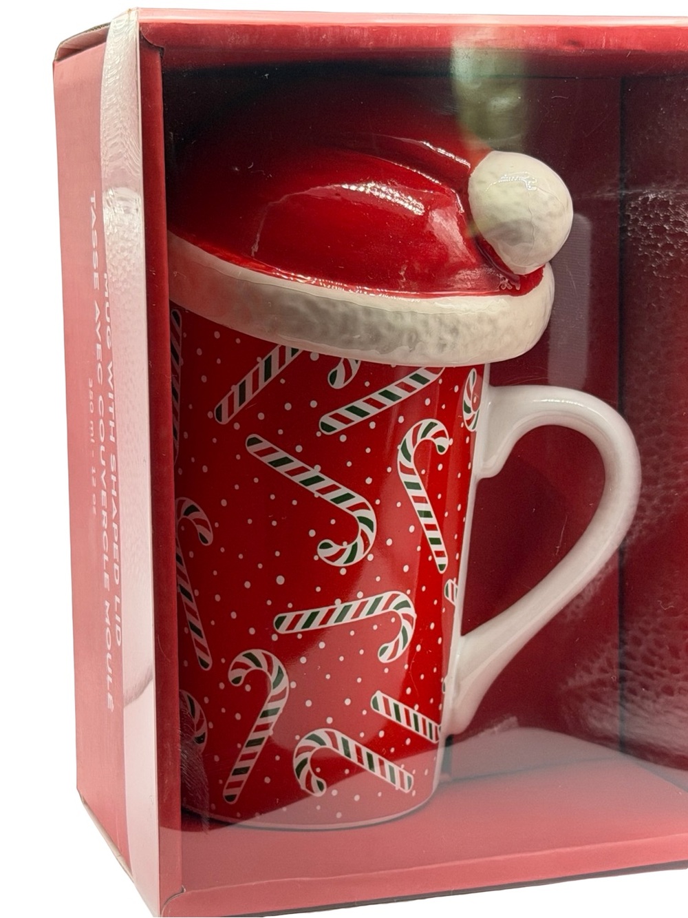 S&Co Festive Candy Cane Santa Hat Holiday Mug